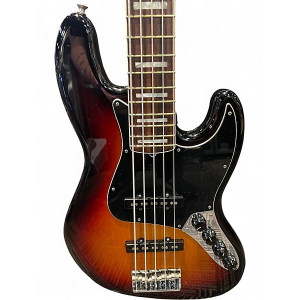 Used Fender American Deluxe Jazz Bass V 3 Color Sunburst Electric Bass Guitar