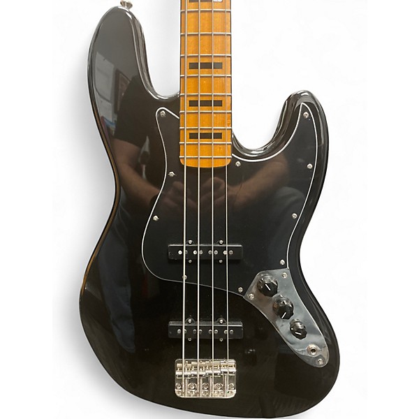 Used Squier Classic Vibe 70s Jazz Bass Black Electric Bass Guitar
