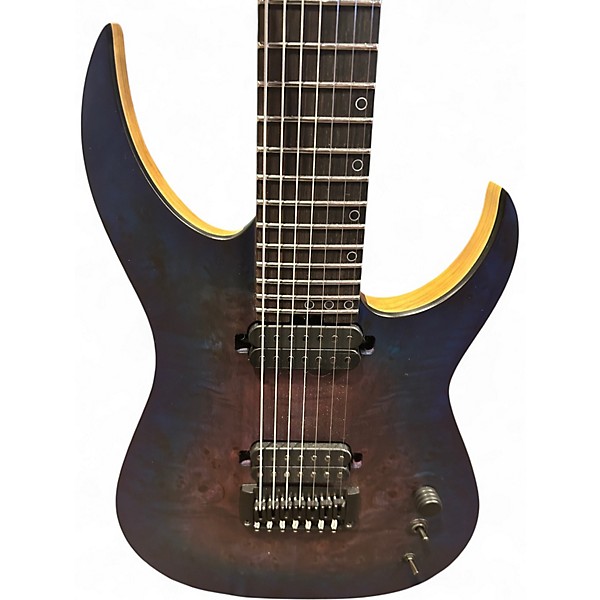 Used Schecter Guitar Research KM 7 MKIII ARTIST BLUE CRIMSON FADE Solid Body Electric Guitar