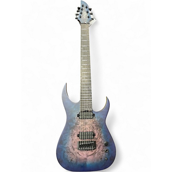 Used Schecter Guitar Research KM7 MKIII DIAMOND SERIES BLUE CRIMSON Solid Body Electric Guitar