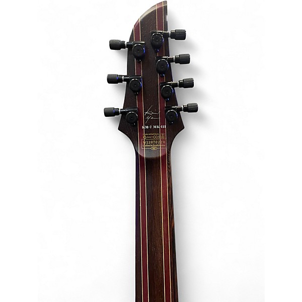 Used Schecter Guitar Research KM7 MKIII DIAMOND SERIES BLUE CRIMSON Solid Body Electric Guitar