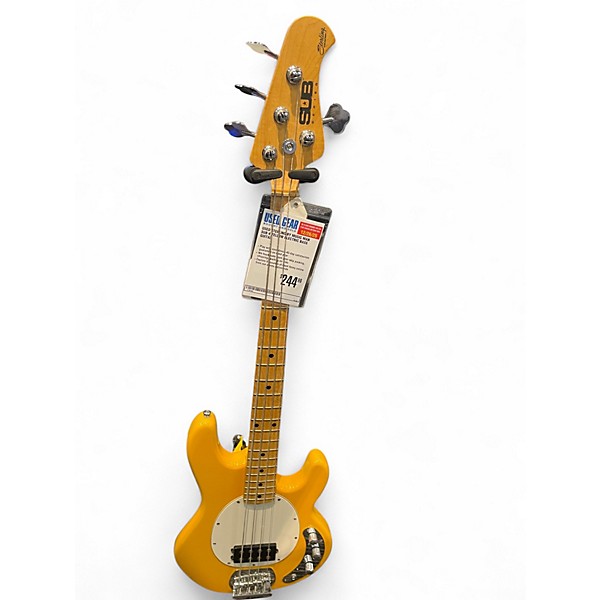 Used Sterling by Music Man Sub 4 Yellow Electric Bass Guitar