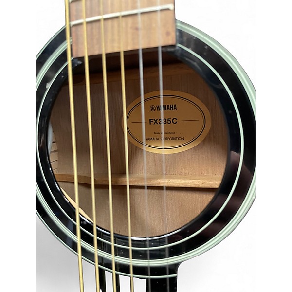 Used Yamaha FX335C Black Acoustic Electric Guitar