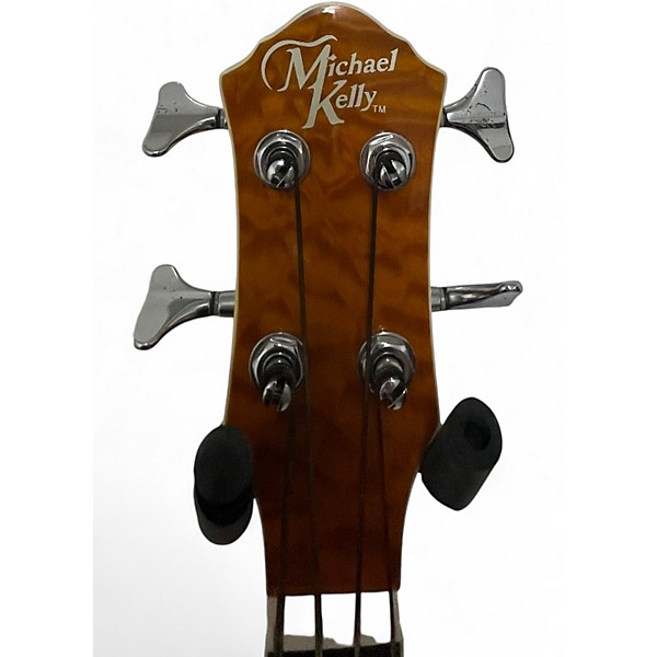 Used Michael Kelly QAB2QAM Trans Amber Acoustic Bass Guitar