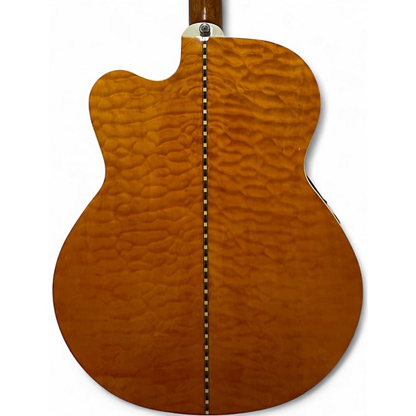 Used Michael Kelly QAB2QAM Trans Amber Acoustic Bass Guitar