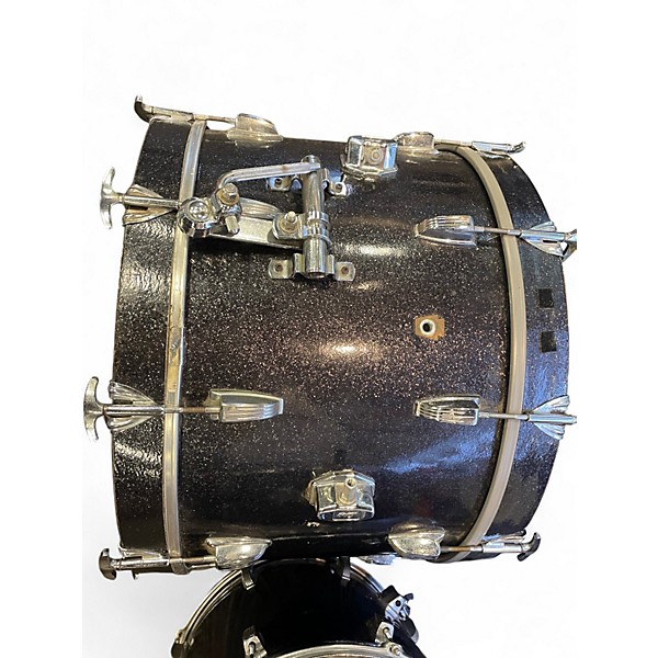 Used Ludwig 3 Piece drum kit black sparkle Drum Kit