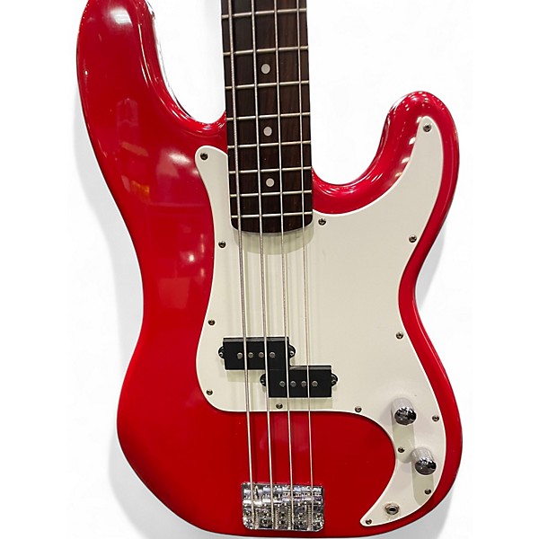 Used Squier Affinity Precision Bass red Electric Bass Guitar