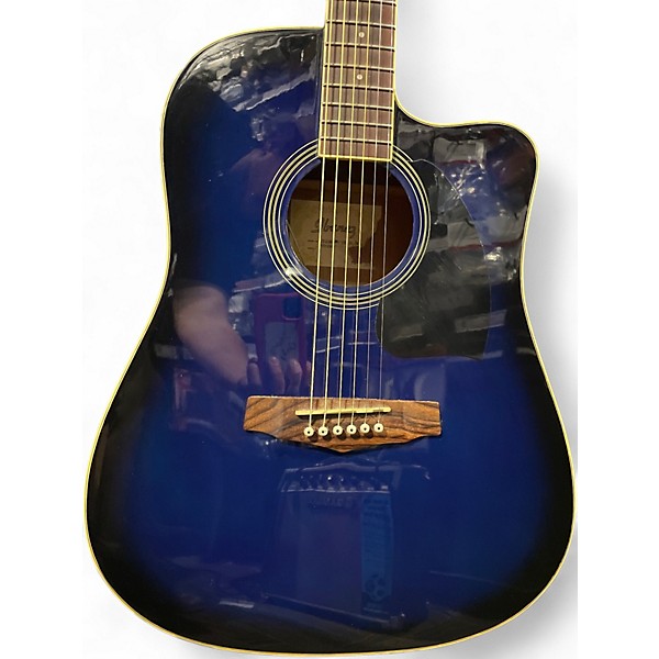 Used Ibanez PF15ECE-TBS Blue Burst Acoustic Electric Guitar