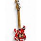Used EVH Striped Series Frankie Red with Black and White Stripes Solid Body Electric Guitar
