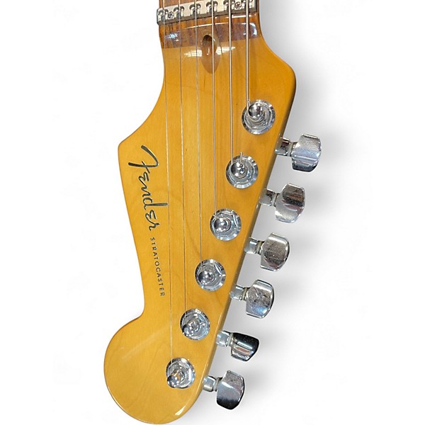 Used Fender American Deluxe Stratocaster Black and Gold Solid Body Electric Guitar