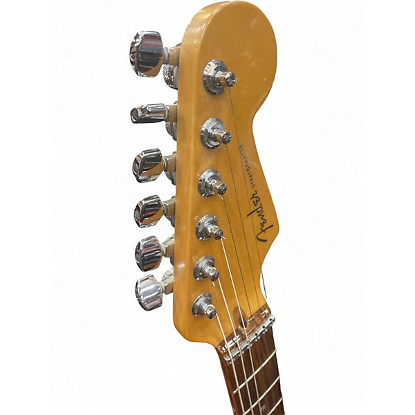 Used Fender American Deluxe Stratocaster Black and Gold Solid Body Electric Guitar