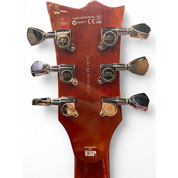 Used ESP LTD EC256FM Trans Orange Solid Body Electric Guitar