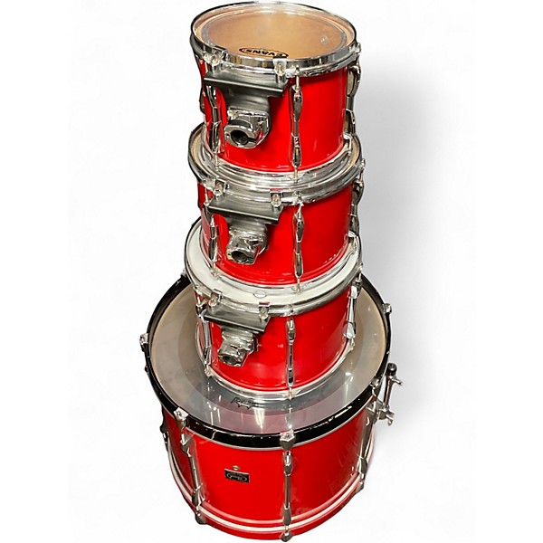 Used Pearl 4 Piece Export Candy Apple Red Drum Kit