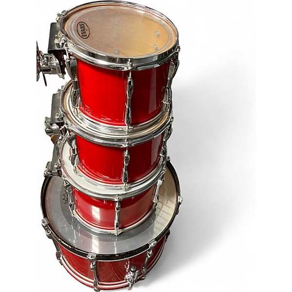 Used Pearl 4 Piece Export Candy Apple Red Drum Kit