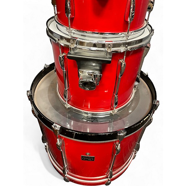 Used Pearl 4 Piece Export Candy Apple Red Drum Kit