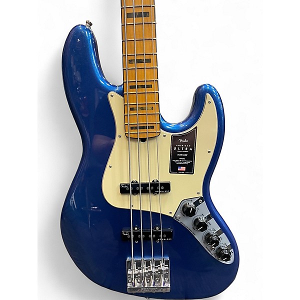 Used Fender American Ultra II Jazz Bass Cobra Blue Electric Bass Guitar