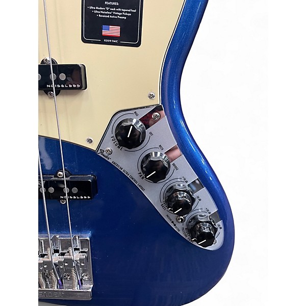 Used Fender American Ultra II Jazz Bass Cobra Blue Electric Bass Guitar