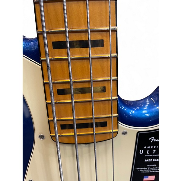 Used Fender American Ultra II Jazz Bass Cobra Blue Electric Bass Guitar