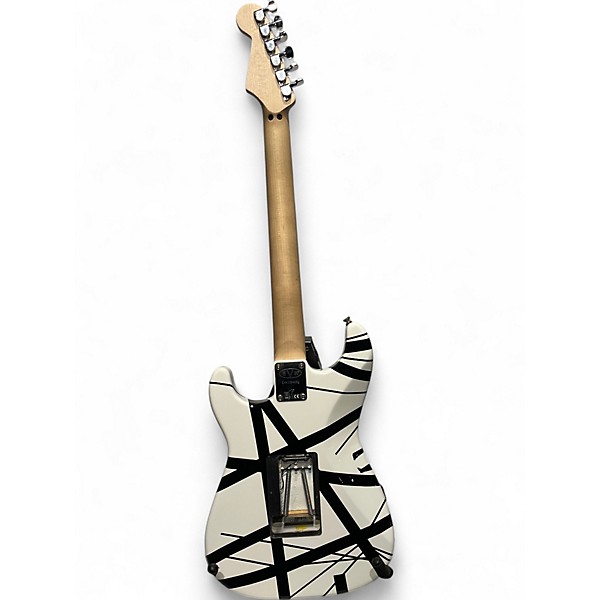 Used EVH Striped Series Black and White Solid Body Electric Guitar