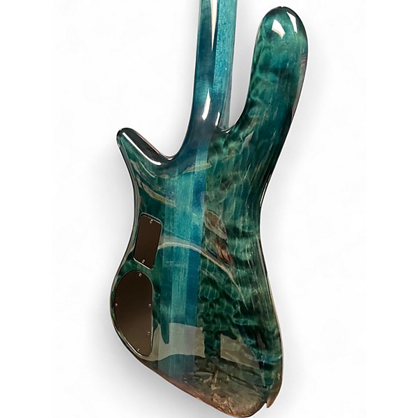 Used 2009 Spector NS4 USA 4 String Turquoise Electric Bass Guitar