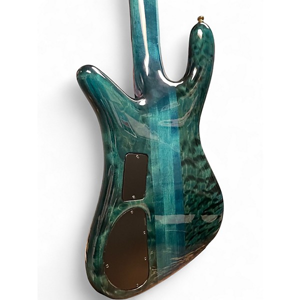 Used 2009 Spector NS4 USA 4 String Turquoise Electric Bass Guitar