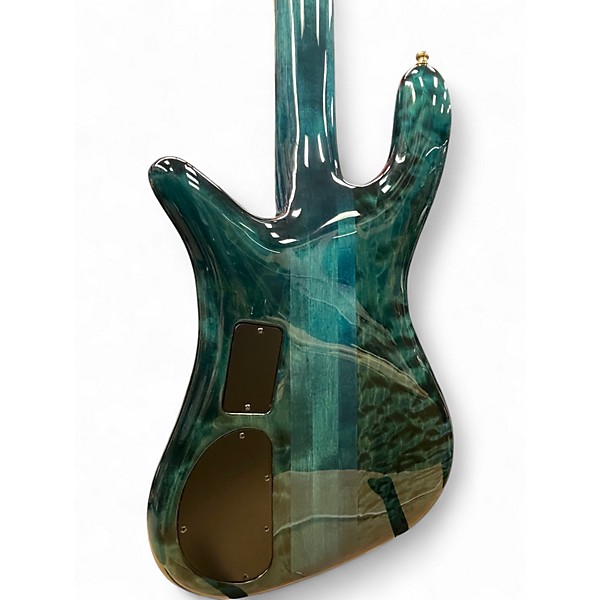 Used 2009 Spector NS4 USA 4 String Turquoise Electric Bass Guitar