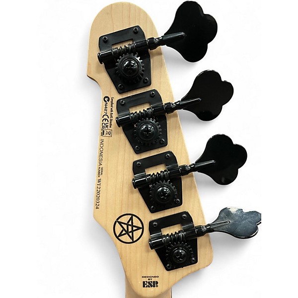 Used ESP Frank Bello Signature BLACK AND RED Electric Bass Guitar