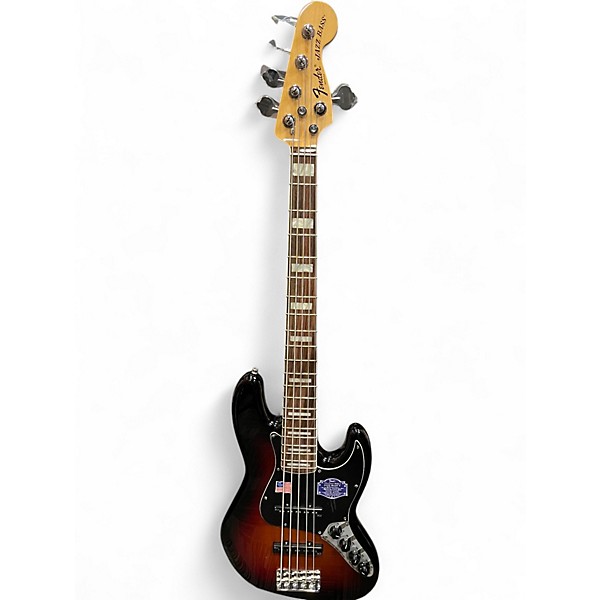 Used 2015 Fender American Deluxe Jazz Bass V 3 Color Sunburst Electric Bass Guitar