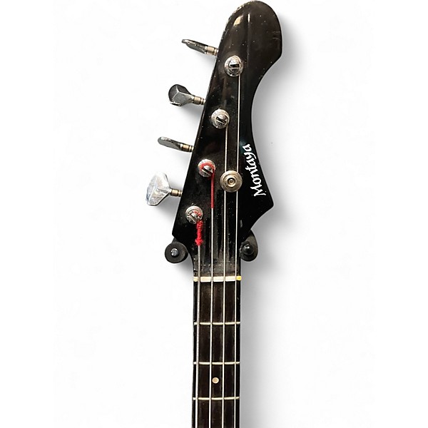 Vintage 1970s Montaya DOUBLECUT Black Electric Bass Guitar