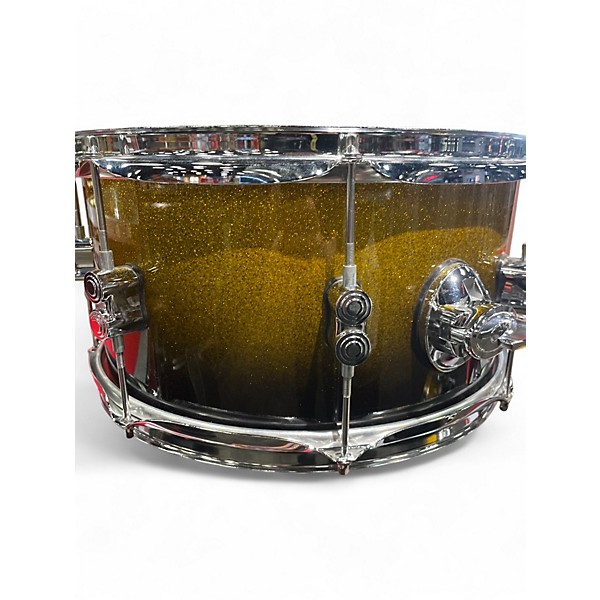Used PDP by DW 4 Piece DJNY BLACK TO GOLD SPARKLE FADE  Drum Kit