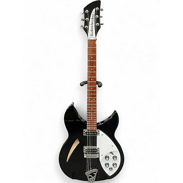 Used 2001 Rickenbacker 330 Black and White Hollow Body Electric Guitar