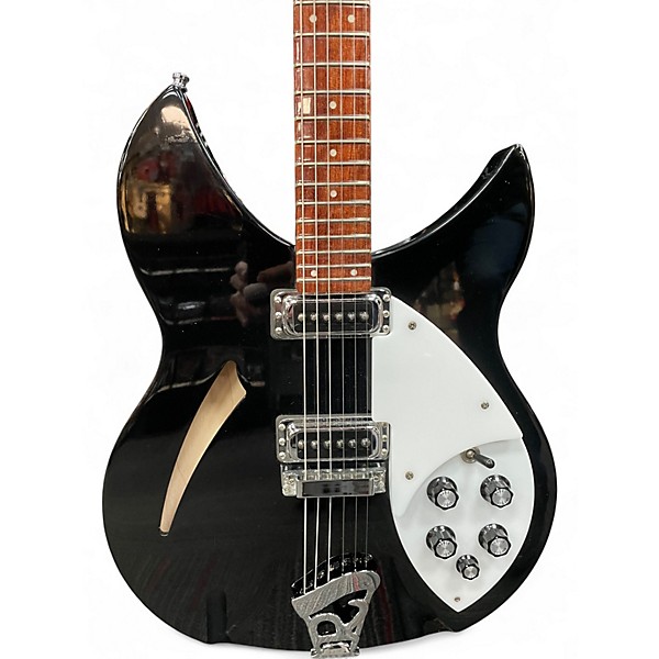 Used 2001 Rickenbacker 330 Black and White Hollow Body Electric Guitar