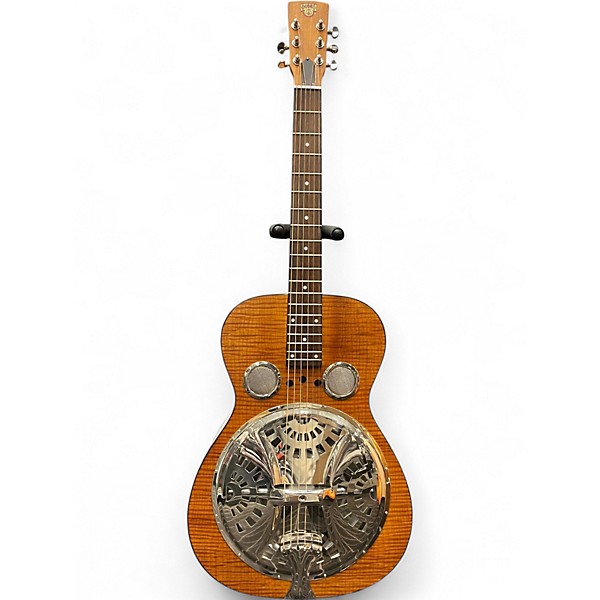 Used Epiphone Dobro Houndog Deluxe with Pickup Natural Flame Resonator Guitar