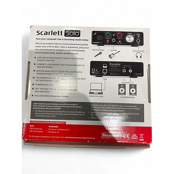 Used Focusrite Scarlett Solo Gen 2 Audio Interface