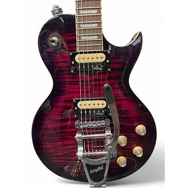 Used Vintage v100plp reissue Trans Crimson Red Solid Body Electric Guitar