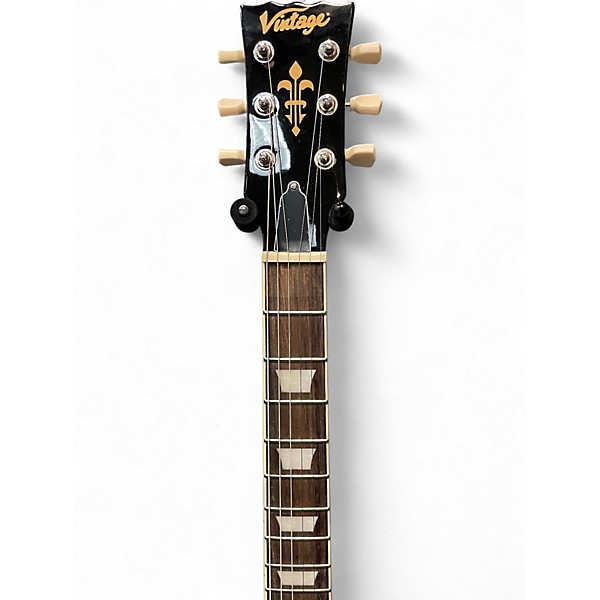 Used Vintage v100plp reissue Trans Crimson Red Solid Body Electric Guitar