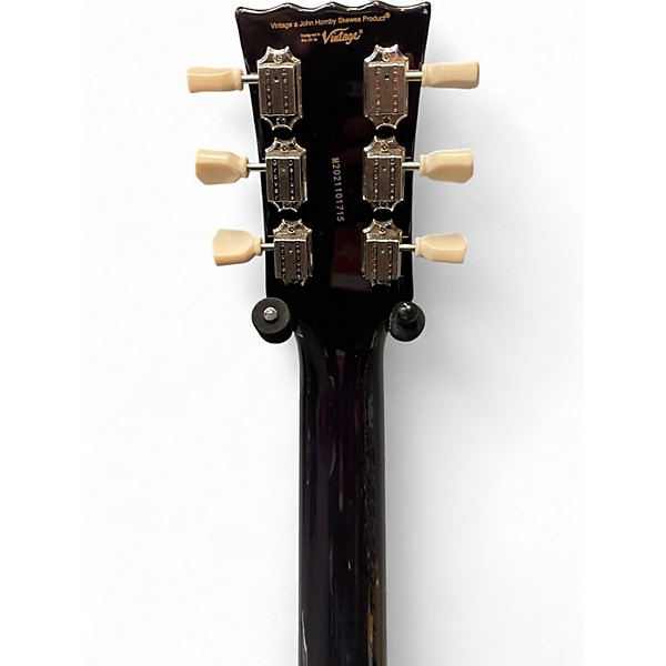 Used Vintage v100plp reissue Trans Crimson Red Solid Body Electric Guitar