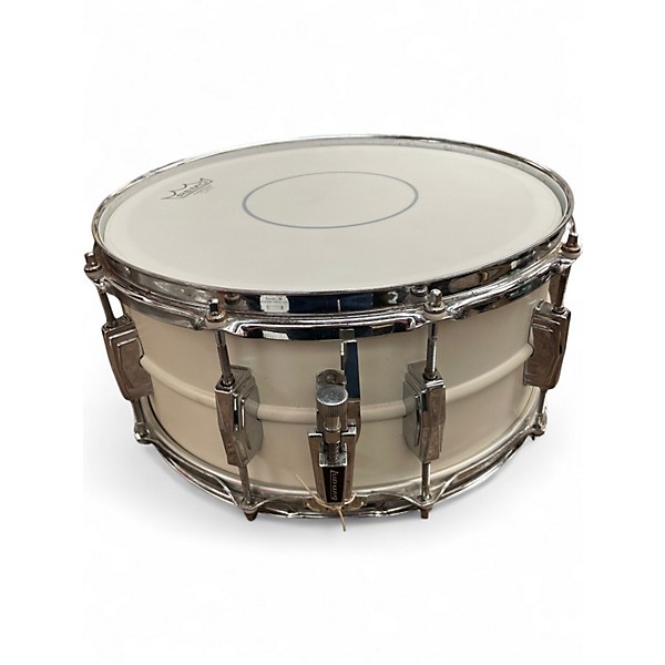 Used Ludwig 14X6.5 BRONZEPHONIC WHITE PAINTED Drum