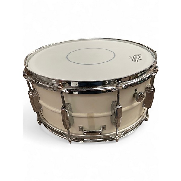 Used Ludwig 14X6.5 BRONZEPHONIC WHITE PAINTED Drum