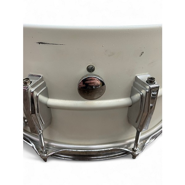 Used Ludwig 14X6.5 BRONZEPHONIC WHITE PAINTED Drum