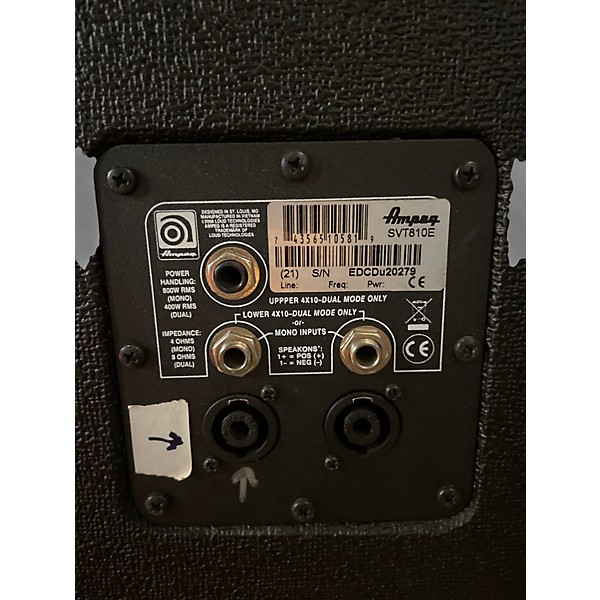 Used Ampeg SVT810E 800W 8x10 Bass Cabinet