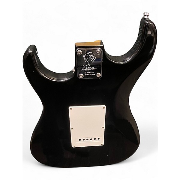 Used Lyon By Washburn S style  Black Solid Body Electric Guitar