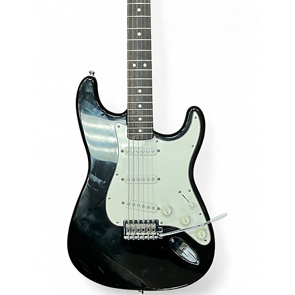 Used Fender Standard Stratocaster Black and White Solid Body Electric Guitar