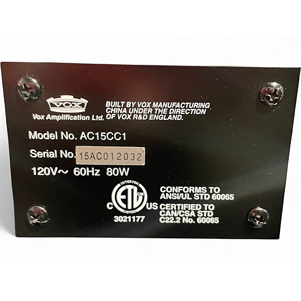 Used VOX AC15CC1 15W 1X12 Tube Guitar Combo Amp