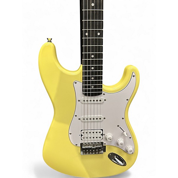 Used Donner Standard Series Strat Yellow Solid Body Electric Guitar