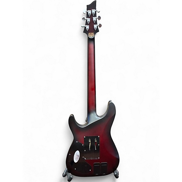Used Schecter Guitar Research C-1 Platinum FR S Satin Crimson Red Burst Solid Body Electric Guitar