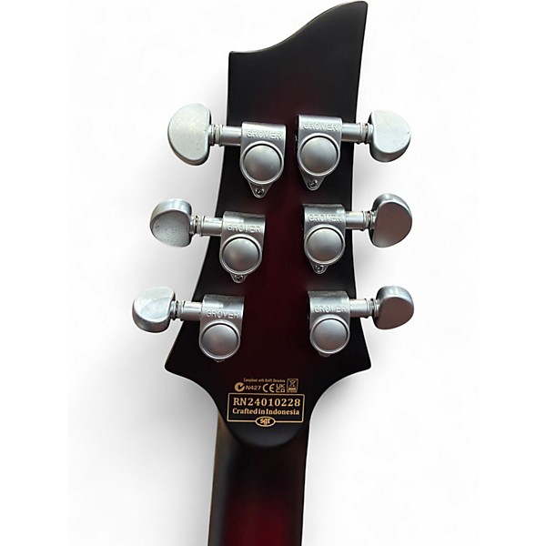 Used Schecter Guitar Research C-1 Platinum FR S Satin Crimson Red Burst Solid Body Electric Guitar