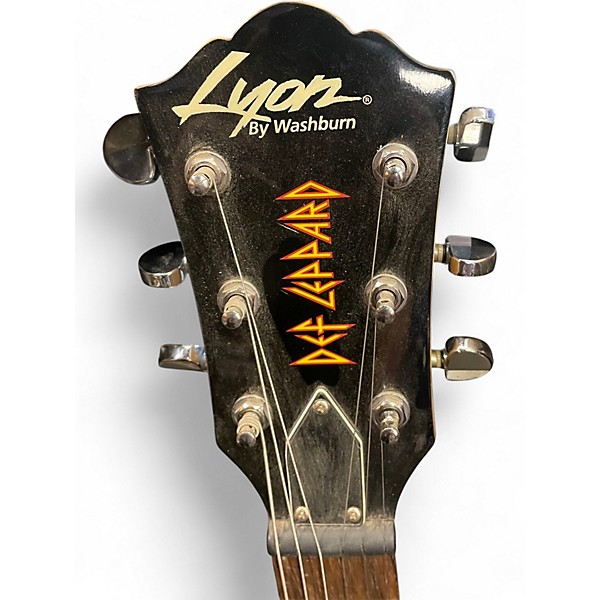 Used Lyon By Washburn Def Leppard Limited Edition Union Jack Solid Body Electric Guitar