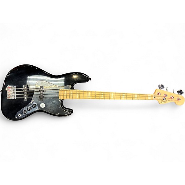 Used Squier Vintage Modified Jazz Bass Black Electric Bass Guitar