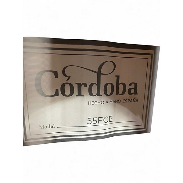 Used Cordoba 55FCE Thinbody Flamenco Natural Classical Acoustic Electric Guitar